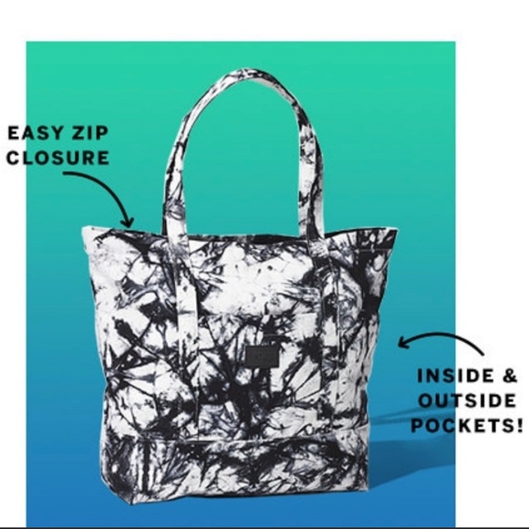 VS PINK black & white Tie Dye Canvas Tote - Picture 2 of 4